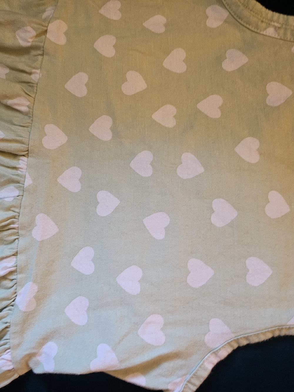 H&M Mint Green Dress with White Heart Print Size 8-10 Youth - Picture 4 of 6